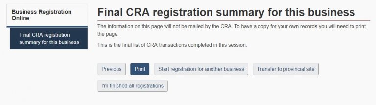 register for my business account cra