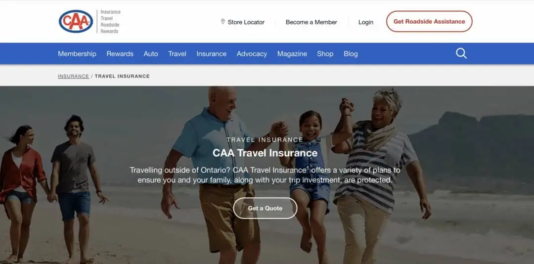 caa travel insurance for seniors